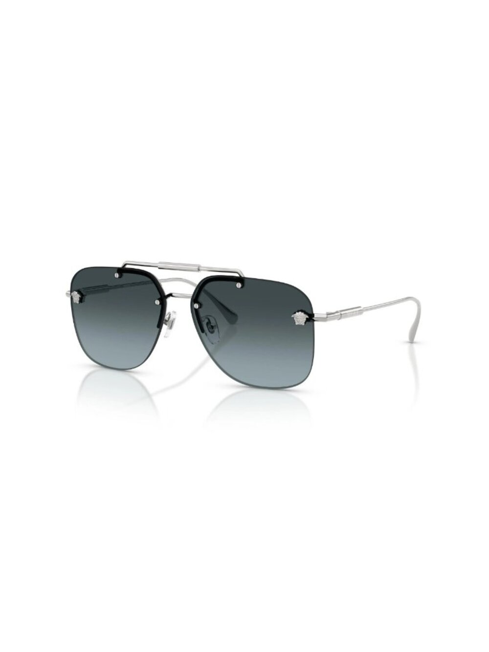 VERSACE VE2296 1000V1 Silver Blue Gradient Grey 60 mm Women's Sunglasses